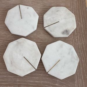 Marble/quartz coasters, set of 4